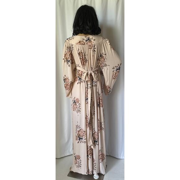 Free People Wild Laurel boho belted Maxi Dress bell sleeves small - Picture 15 of 16